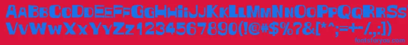 Witless Font – Blue Fonts on Red Background