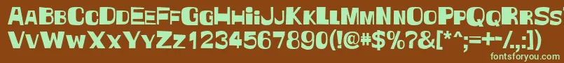 Witless-fontti – vihreät fontit ruskealla taustalla