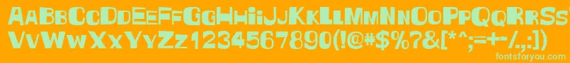 Witless Font – Green Fonts on Orange Background