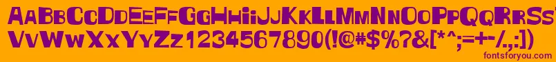 Witless Font – Purple Fonts on Orange Background