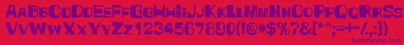 Witless Font – Purple Fonts on Red Background