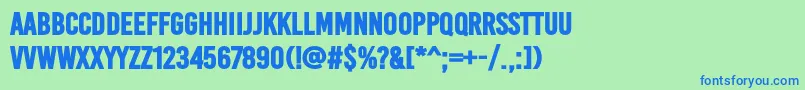 フォントBaseoneHeavy – 青い文字は緑の背景です。