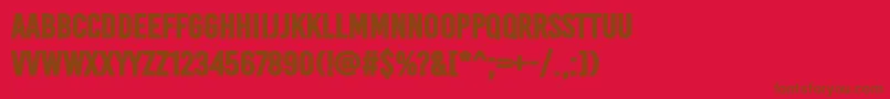BaseoneHeavy-fontti – ruskeat fontit punaisella taustalla