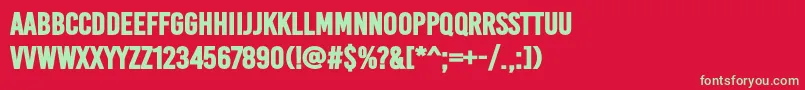 Шрифт BaseoneHeavy – зелёные шрифты на красном фоне