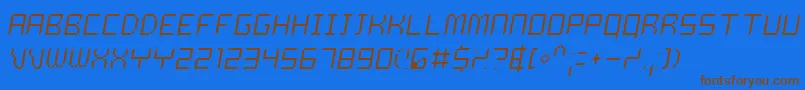 Delito Font – Brown Fonts on Blue Background