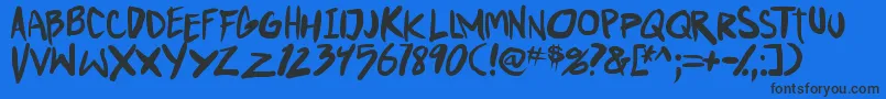 PunkboyTbs Font – Black Fonts on Blue Background