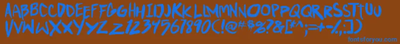 PunkboyTbs Font – Blue Fonts on Brown Background