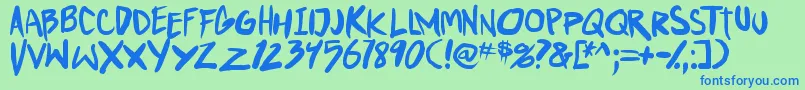 PunkboyTbs Font – Blue Fonts on Green Background