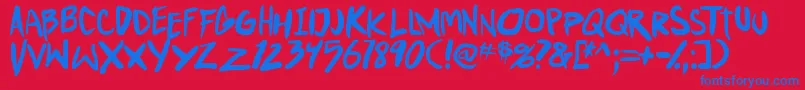 PunkboyTbs Font – Blue Fonts on Red Background