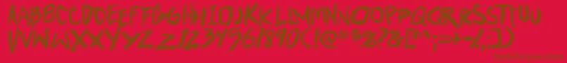 PunkboyTbs-fontti – ruskeat fontit punaisella taustalla