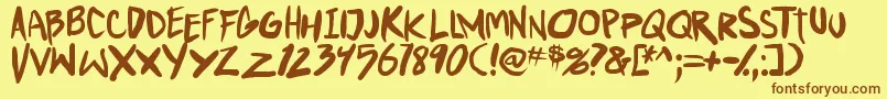 PunkboyTbs Font – Brown Fonts on Yellow Background