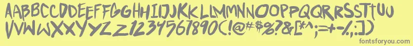 PunkboyTbs Font – Gray Fonts on Yellow Background