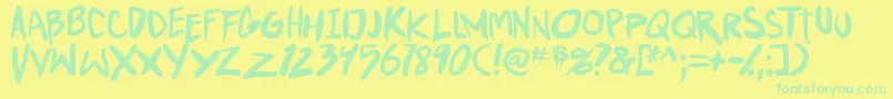PunkboyTbs Font – Green Fonts on Yellow Background