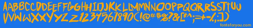 PunkboyTbs Font – Orange Fonts on Blue Background