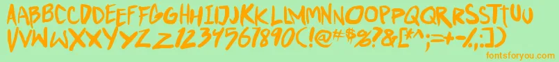 PunkboyTbs Font – Orange Fonts on Green Background