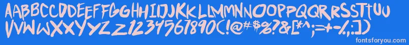 PunkboyTbs Font – Pink Fonts on Blue Background