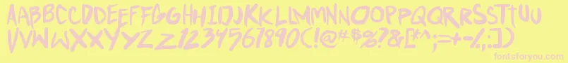 PunkboyTbs Font – Pink Fonts on Yellow Background