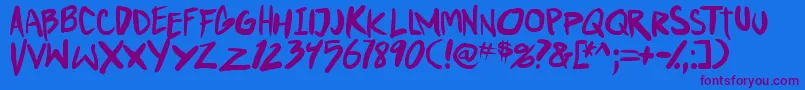 PunkboyTbs Font – Purple Fonts on Blue Background
