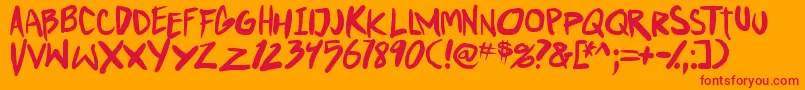 PunkboyTbs Font – Red Fonts on Orange Background