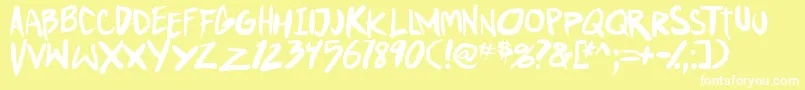 PunkboyTbs Font – White Fonts on Yellow Background