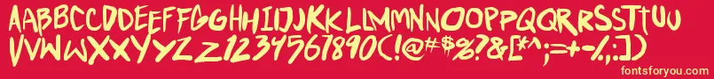 PunkboyTbs Font – Yellow Fonts on Red Background