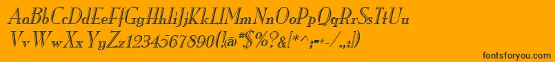 MonarchengravedItalic Font – Black Fonts on Orange Background