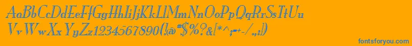 MonarchengravedItalic Font – Blue Fonts on Orange Background