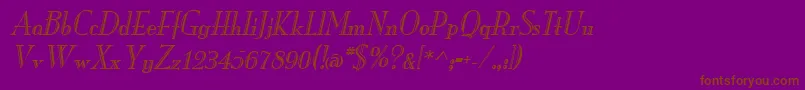 MonarchengravedItalic Font – Brown Fonts on Purple Background