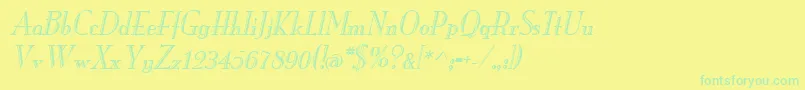 MonarchengravedItalic Font – Green Fonts on Yellow Background