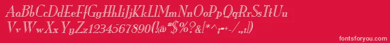 MonarchengravedItalic Font – Pink Fonts on Red Background