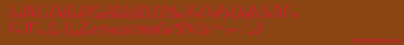 MonarchengravedItalic Font – Red Fonts on Brown Background