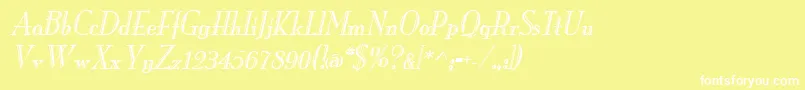 MonarchengravedItalic Font – White Fonts on Yellow Background