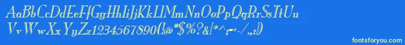 MonarchengravedItalic Font – Yellow Fonts on Blue Background