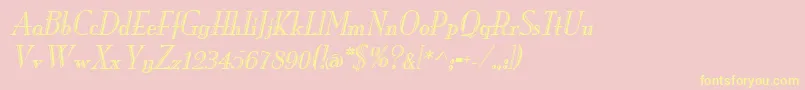 MonarchengravedItalic Font – Yellow Fonts on Pink Background