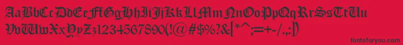 フォントOld London Alternate – 赤い背景に黒い文字