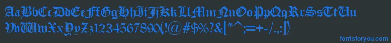 Old London Alternate Font – Blue Fonts on Black Background