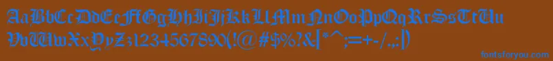Old London Alternate Font – Blue Fonts on Brown Background