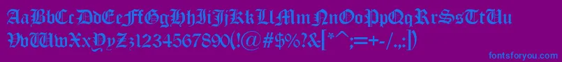 Old London Alternate Font – Blue Fonts on Purple Background