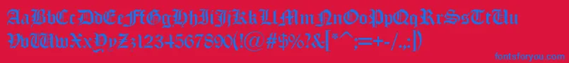 フォントOld London Alternate – 赤い背景に青い文字