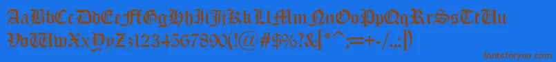 Old London Alternate Font – Brown Fonts on Blue Background
