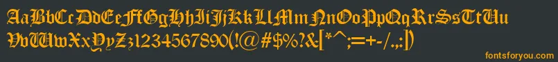 Old London Alternate Font – Orange Fonts on Black Background