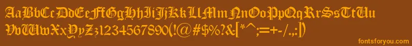 Old London Alternate Font – Orange Fonts on Brown Background