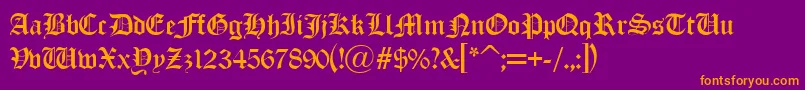 Old London Alternate Font – Orange Fonts on Purple Background