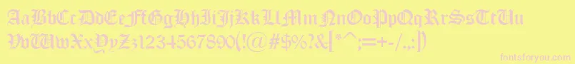 Old London Alternate Font – Pink Fonts on Yellow Background