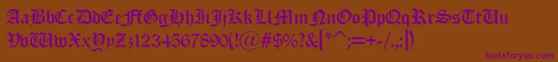 Old London Alternate Font – Purple Fonts on Brown Background