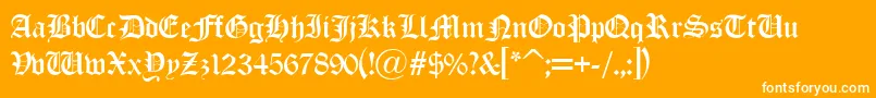 Fonte Old London Alternate – fontes brancas em um fundo laranja