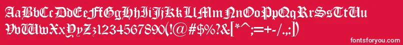 Old London Alternate Font – White Fonts on Red Background