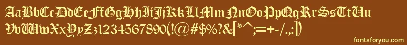 Old London Alternate Font – Yellow Fonts on Brown Background