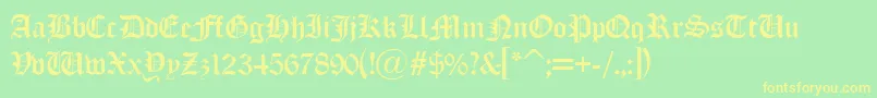 Old London Alternate Font – Yellow Fonts on Green Background