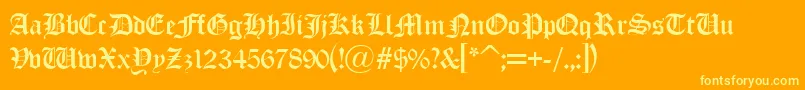 Old London Alternate Font – Yellow Fonts on Orange Background